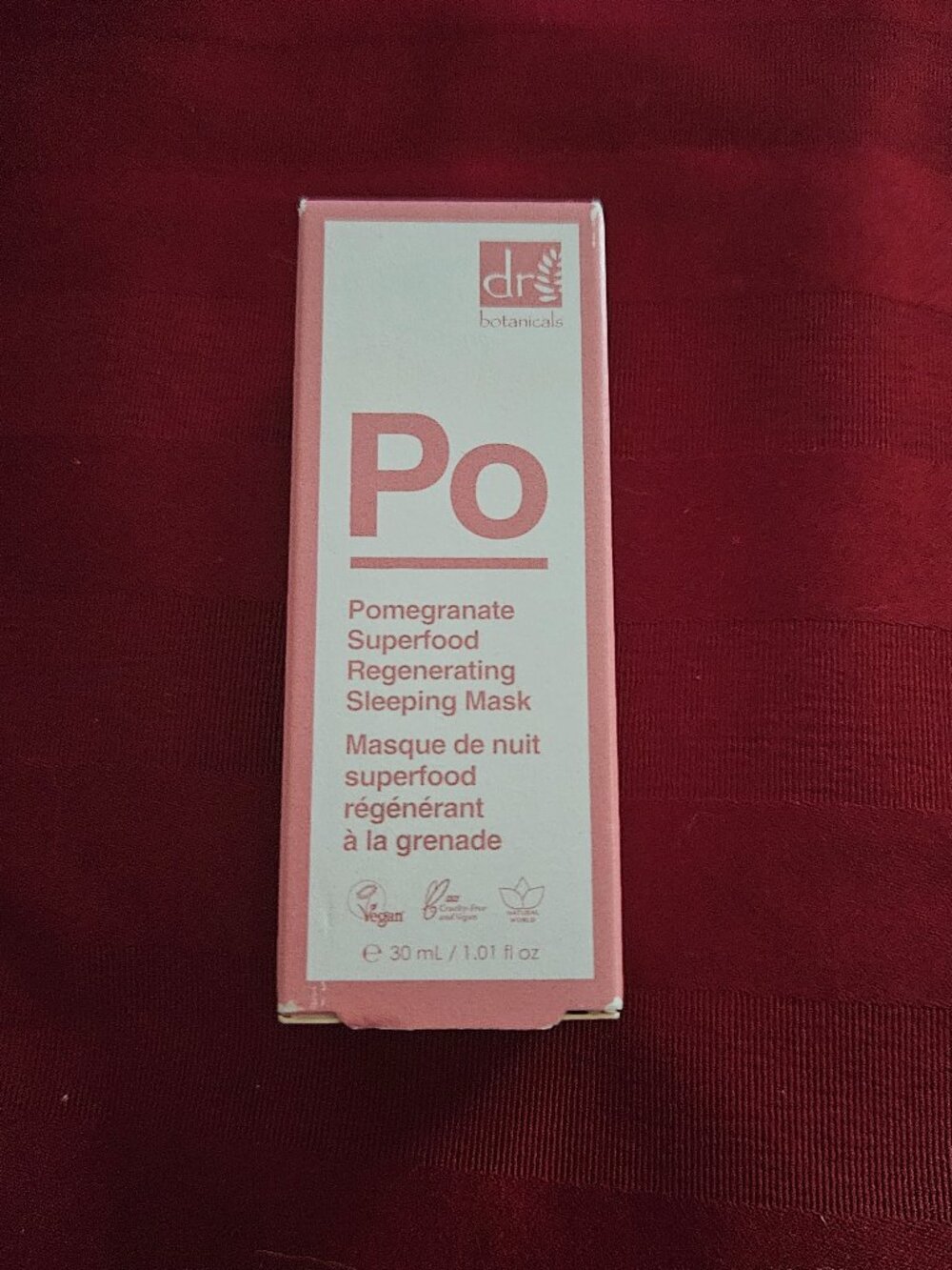 Dr. Botanicals Brand PO Pomegranate Sleep Mask 3 fl oz